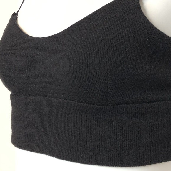 Athleta Well Rested Ribbed Sleep Bra Size XS Black Super Soft Stretch Comfort - Picture 2 of 6